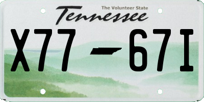 TN license plate X7767I