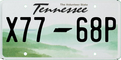 TN license plate X7768P