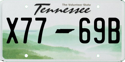 TN license plate X7769B
