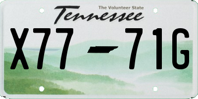 TN license plate X7771G