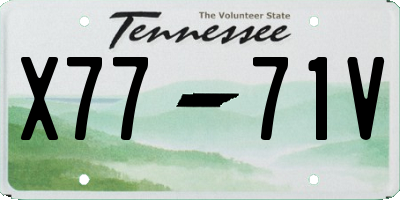 TN license plate X7771V
