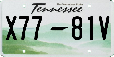 TN license plate X7781V