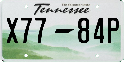 TN license plate X7784P