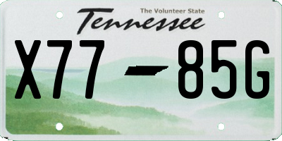 TN license plate X7785G