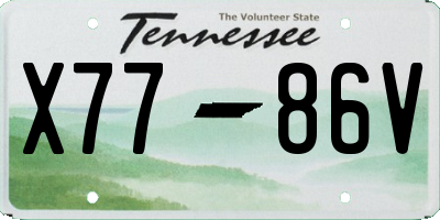 TN license plate X7786V