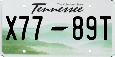 TN license plate X7789T