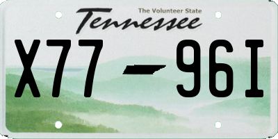 TN license plate X7796I