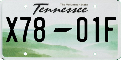 TN license plate X7801F