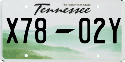 TN license plate X7802Y