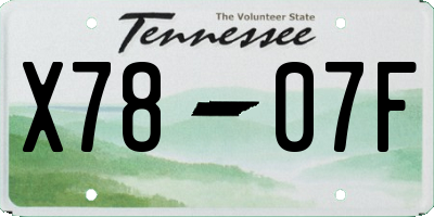 TN license plate X7807F