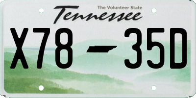 TN license plate X7835D