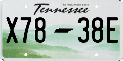 TN license plate X7838E