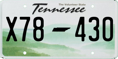 TN license plate X7843O