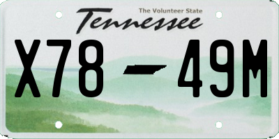 TN license plate X7849M
