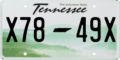 TN license plate X7849X