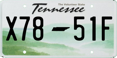 TN license plate X7851F