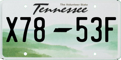 TN license plate X7853F
