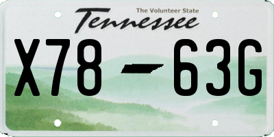 TN license plate X7863G