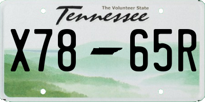 TN license plate X7865R