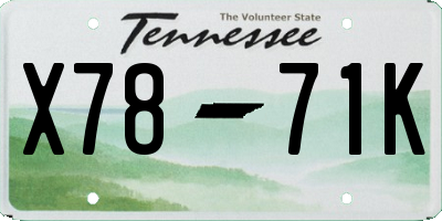 TN license plate X7871K
