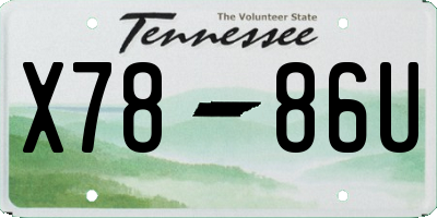 TN license plate X7886U