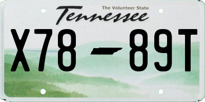 TN license plate X7889T