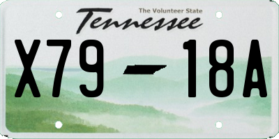 TN license plate X7918A
