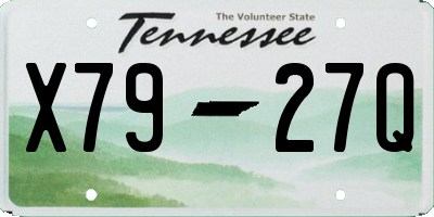 TN license plate X7927Q