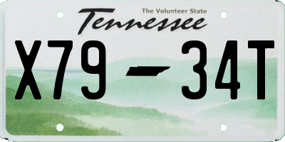 TN license plate X7934T