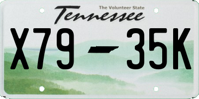 TN license plate X7935K