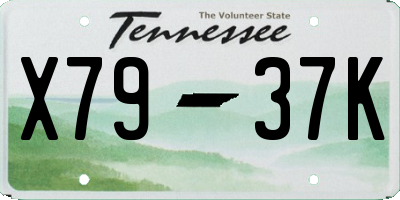TN license plate X7937K
