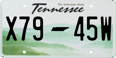 TN license plate X7945W