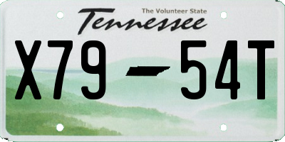 TN license plate X7954T