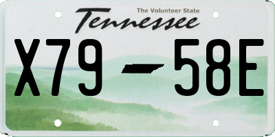 TN license plate X7958E