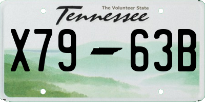 TN license plate X7963B