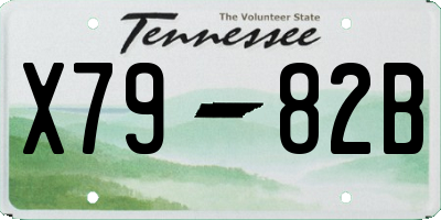 TN license plate X7982B