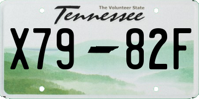 TN license plate X7982F