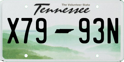 TN license plate X7993N
