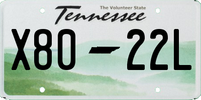 TN license plate X8022L