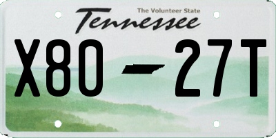 TN license plate X8027T