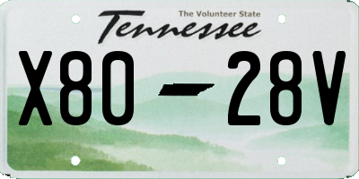 TN license plate X8028V
