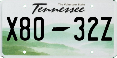 TN license plate X8032Z
