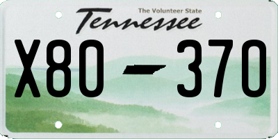 TN license plate X8037O