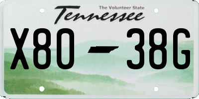 TN license plate X8038G