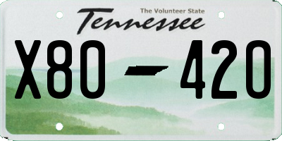 TN license plate X8042O