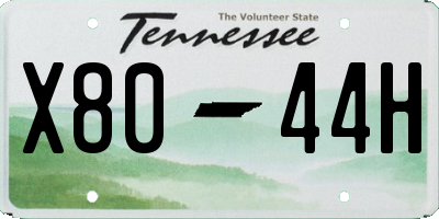 TN license plate X8044H