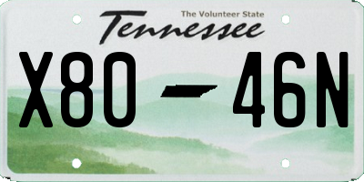 TN license plate X8046N