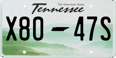 TN license plate X8047S