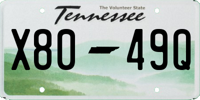 TN license plate X8049Q