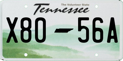 TN license plate X8056A